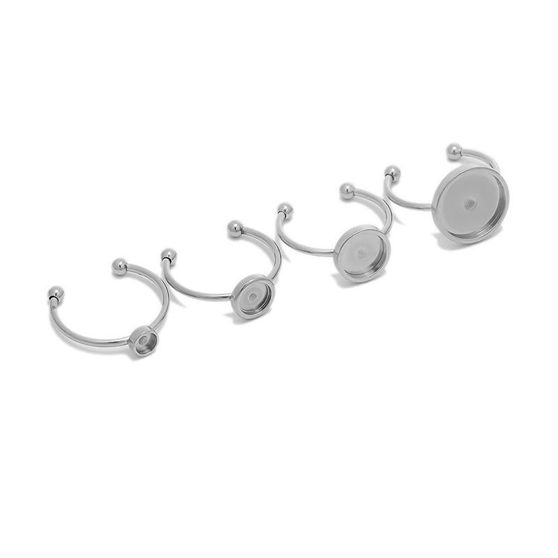 Wholesale 5PCS/PACK Stainless Steel Open Ring Base DIY Jewelry Accessories